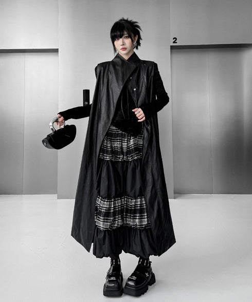 Black Mesh Layered Skirt